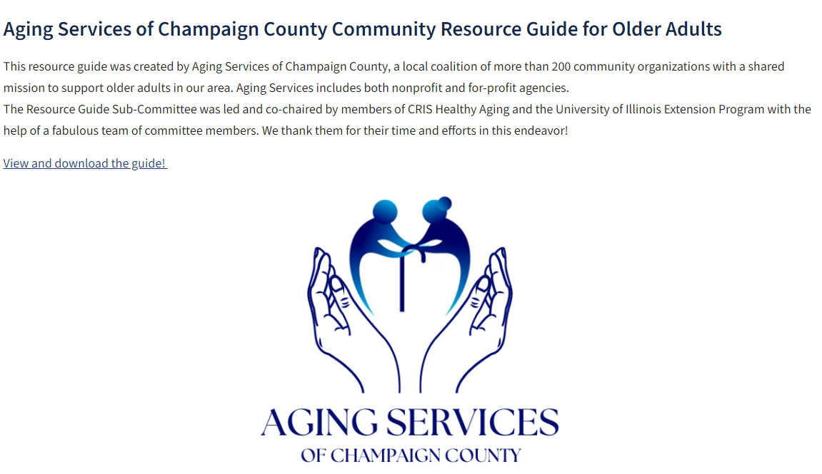 A description and link to the Aging Services of Champaign County