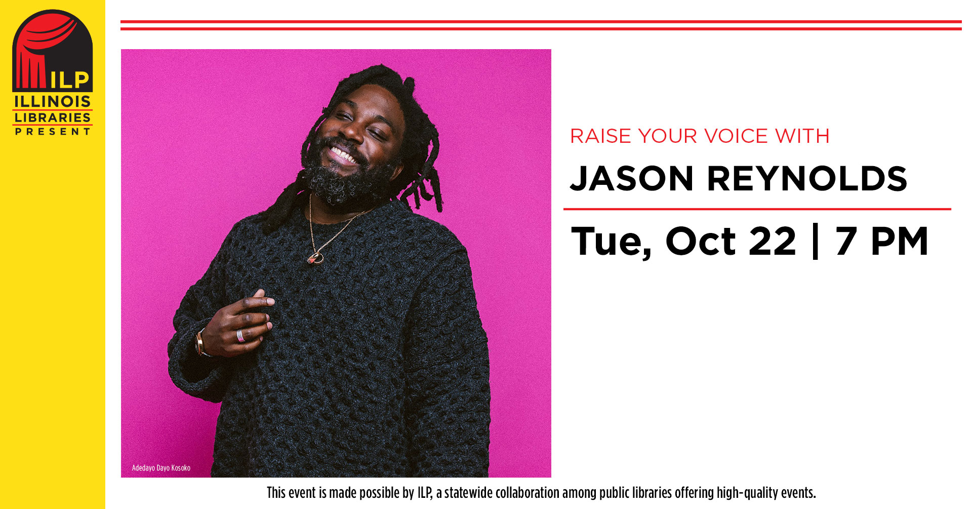 Jason Reynolds program on October 22, 2024 by Zoom